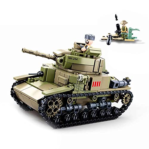 DAHONPA M13/40 Tank Army Building Block(463 PCS),WW2 Military Historical Collection Model with 2 Soldier Figures,Toys Gifts for Kid and Adult.