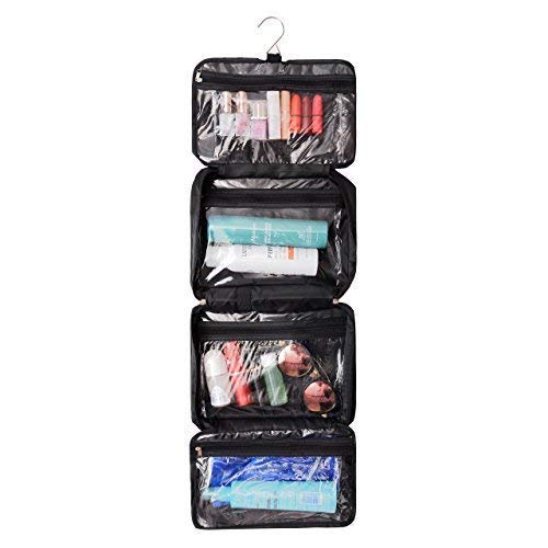 All-Purpose Household Travel Organizer Accessory Toiletry Cosmetics Makeup Hanging Shaving kit Bag-Black