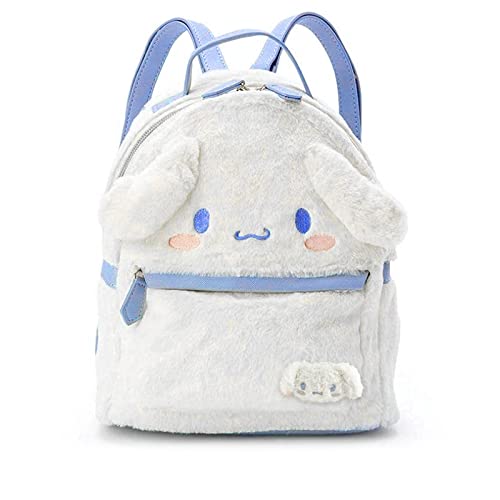 Bliqlriy 3D Plush Cartoon Bag with Brooch Pin, Kawaii White Backpack for women, mini Anime Accessories Backpack…