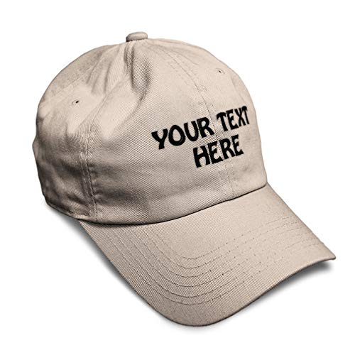 Soft Baseball Cap Custom Personalized Text Cotton Dad Hats for Men & Women Buckle Closure Stone