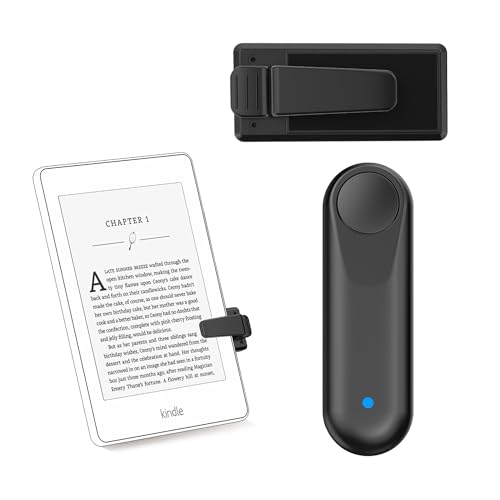 Inncarvs RF Remote Control Page Turner for Kindle Paperwhite, Camera Remote Shutter Selfie Controller, for iPad iPhone Android Tablets E-Book Reading Novels, Black+One Button