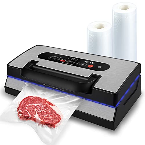 SEATAO VH5188 Automatic Vacuum Sealer Machine, 90kPa Multifunction Commercial Vacuum Food Sealer For Food Preservation, Dry & Moist & Food & Extended Modes, LED lights, Double Seal