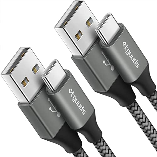 etguuds 2-Pack 3ft USB C Cable 3A Fast Charge, USB A to Type C Charger Cord Braided for Samsung Galaxy A10e A15 A25 A54 A51 A50, S24 S23 S22 S21 S20 S10 S10E S9, Note 20 10 9, Moto G G9 G8