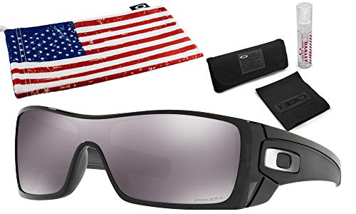 Oakley Batwolf Sunglasses (Black Ink Frame, Prizm Black Lens) with Lens Cleaning Kit and Country Flag Microbag