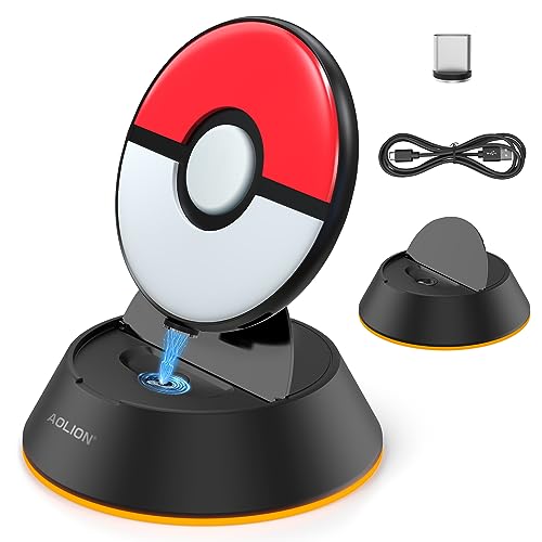 Wiilkac Charging Station for Poke-Ball GO Plus + 2023 Accessories, Silicone Protective Charging Dock with RGB Light with Suitable for Go Plus+