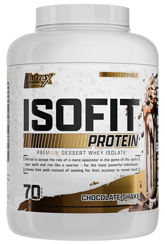 Nutrex Research IsoFit Whey Protein Powder Instantized 100% Whey Protein Isolate (Chocolate Shake, 70 Servings)