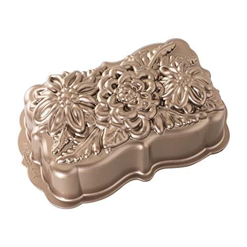 Nordic Ware Wildflower Loaf Pan, 6-Cup, Toffee