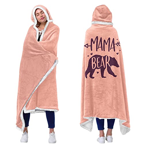 Vprintes Mama Pink Wearable Blanket Hoodie - Mothers Day Gifts for Wife from Husband - Birthday Gifts for Mom from Daughter Son - Wife Birthday Gift Ideas