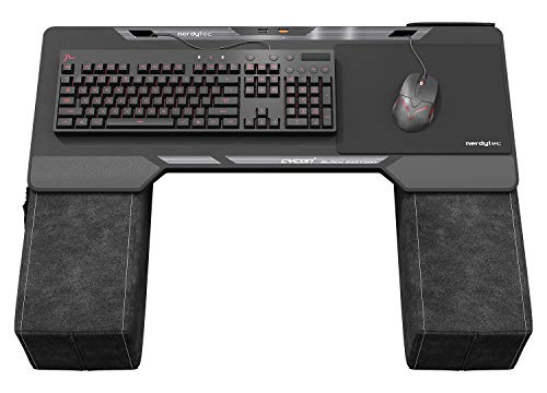 Couchmaster CYCON² Black Edition – Ultimate Ergonomic USB-Hub Gaming Lap Desk for Couch and Bed – Large, Stable and Compatible with all Keyboards and Mouse/Mice, Laptops, PCs, PS4/5, Xbox One/Series