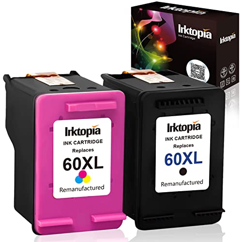 Inktopia Remanufactured Ink Cartridges Replacement for HP 60XL 60 XL CB336WN CB338WN High Yield (1 Black, 1 Tri-Color) for HP Photosmart C4680 D110 Deskjet D2680 F2430 F4210 Printer