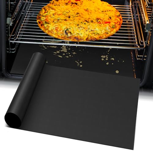 Oven Liners for Bottom of Electric Gas Oven, Reusable Non-Stick Teflon Protector Mat, Heat Resistant Grill Mats Outdoor, Easy to Clean Gas Stove Liners BPA and PFOA Free 23.6'x 15.7' Stovetop Cover