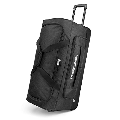 Pacific Gear Wheeled Rolling Duffel Bag, Durable Design, Telescoping Handle, Multiple Compartments, Tie-Down Capabilities