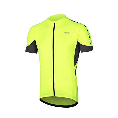 ARSUXEO Men's Short Sleeves Cycling Jersey Bicycle MTB Bike Shirt 636 Green Size L