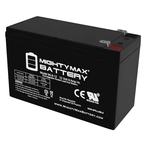ML9-12 - 12 Volt 9 AH, F2 Terminal, Rechargeable SLA AGM Battery,Pack of 1