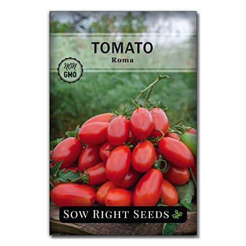Sow Right Seeds - Roma Tomato Seeds for Planting - Non-GMO Heirloom Packet with Instructions to Plant a Home Vegetable Garden - Classic Medium Red Tomato - Great for Sauce Making (1)