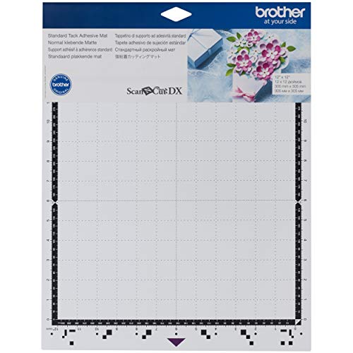 Brother ScanNCut DX Mat CADXMATSTD12, 12' x 12' Standard Tack Adhesive Mat for Cardstock, Vinyl, Foam and More, Use with Brother Cutting Machines
