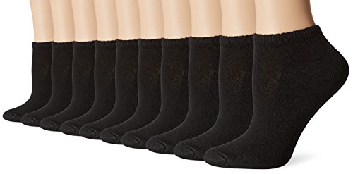 Hanes womens 10-pair Value Pack Low Cut athletic socks, Black, 8 12 US