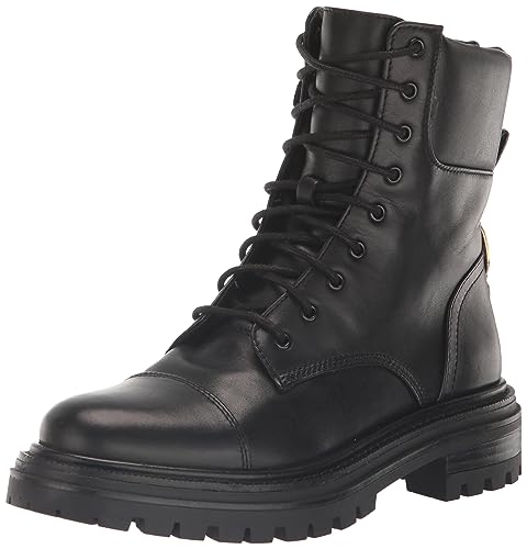 Sam Edelman Women's Aleia Combat Boot, Black Leather, 8