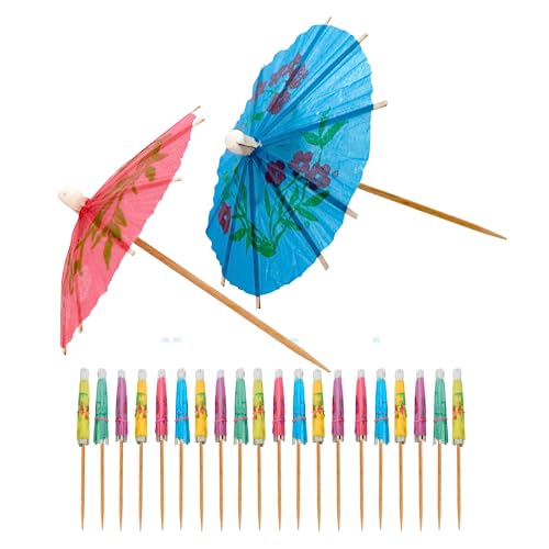 OGGI Cocktail Umbrellas for Drinks 20 pcs - Drink Umbrellas Cocktail Picks, Paper Drink Umbrellas, Mini Drink Umbrellas Toothpicks for Cocktails, 4.25' / 11cm