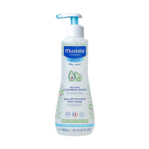 Mustela Baby Cleansing Water - No-Rinse Micellar Water - with Natural Avocado & Aloe Vera - for Baby's Face, Body & Diaper â€“ 10.14 fl. oz. (Pack of 1)