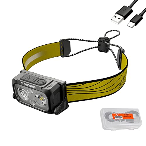 Nitecore NU25 400 USB-C Rechargeable Headlamp, Lightweight, Dual Beam, with Red Lighting for Hiking, Climbing, and Camping, with Lumentac Organizer