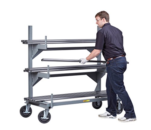 Little Giant CBR-2448-8PHBK Welded Cantilever Rack, Mobile Version, 24'W x 48'L, 61' Height, 24' Width, 4000 Pounds Load Capacity, Gray