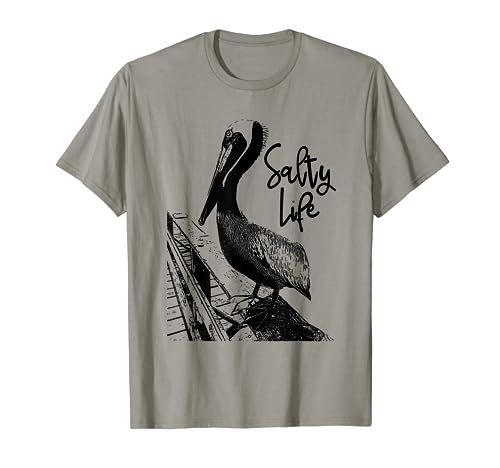Salty Life Pelican Art T-Shirt T-Shirt