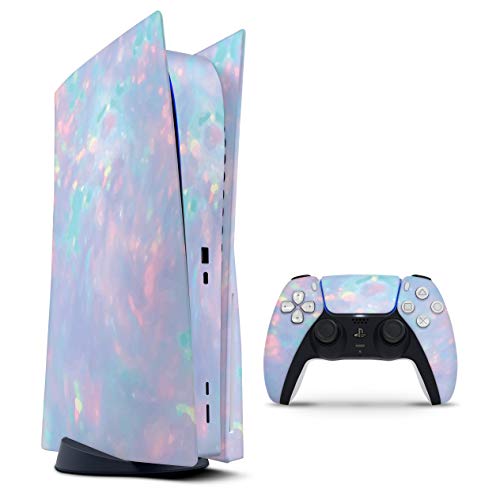 Design Skinz Blurry Opal Gemstone - Full-Body Cover Wrap Decal Skin-Kit Compatible with The Sony Playstation 5 Console (Disc Drive) + Controller