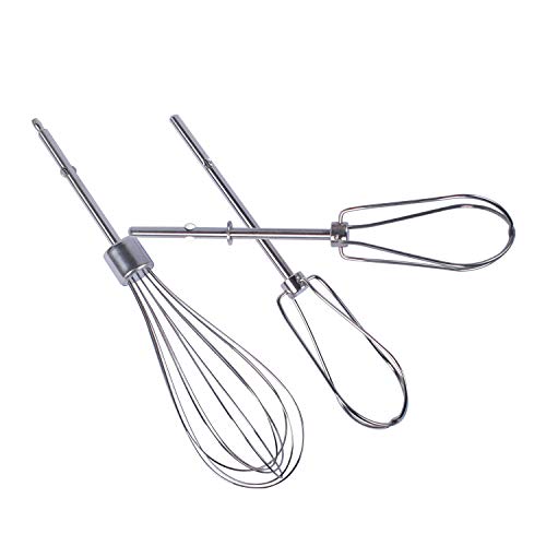 KHMPW & W10490648 Beaters for Hand Mixer by Wadoy Stainless Steel Pro Whisk Turbo Beaters, Cream, Making Mousse or Meringue, Shakes, Egg, Replace AP5644233, PS4082859, KHM2B, KHM512BM