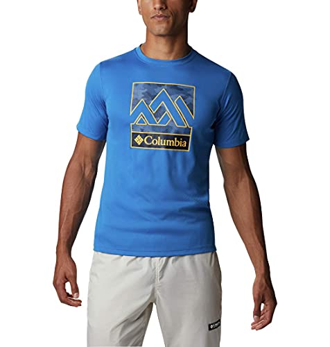 Columbia Men's Zero Rules Short Sleeve Graphic Shirt, Bright Indigo, Large