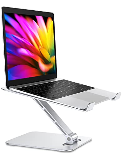 RIWUCT Foldable Laptop Stand, Height Adjustable Ergonomic Computer Stand for Desk, Aluminum Portable Laptop Riser Holder Mount Compatible with MacBook Pro Air, All Notebooks 10-16'