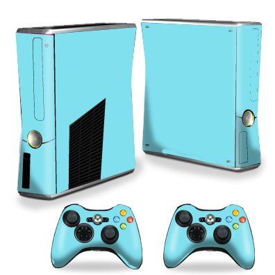 MightySkins Skin Compatible with X-Box 360 Xbox 360 S Console - Solid Baby Blue | Protective, Durable, and Unique Vinyl Decal wrap Cover | Easy to Apply, Remove, and Change Styles | Made in The USA