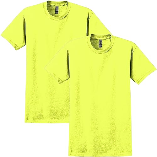 Gildan Adult Ultra Cotton T-Shirt, Style G2000, Multipack, Safety Green (2-Pack), X-Large