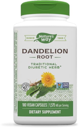 Nature's Way Dandelion Root; 1,575 mg per Serving, Non-GMO Project Verified Gluten Free Vegetarian; 180 Count