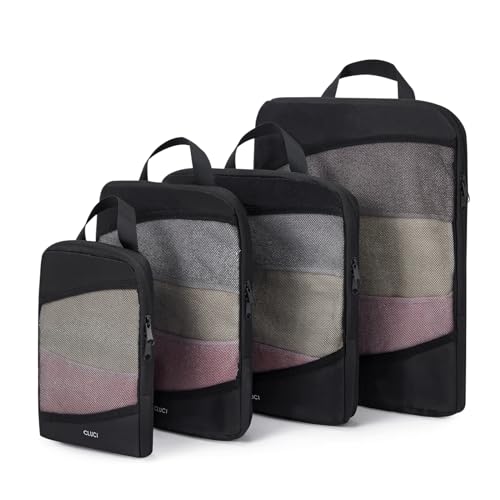 Compression Packing Cubes for Travel,CLUCI 7 Set/4 Set Travel Essentials,Organizer Bags for Luggage,Travel Accessories