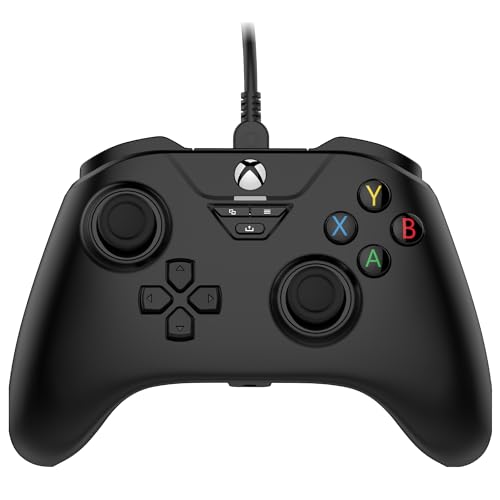 Snakebyte Wired Video Game Controller - Xbox Series X|S, Xbox One & PC - Officially Licensed –Gamepad Base X - Hall Effect Sensors for Precision Joysticks/Triggers – 3.5mm Audio Jack - Black