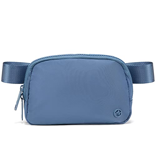 Pander Two Way Zipper Fanny Pack Nylon Everywhere Belt Bag for Women, Water Repellent Waist Packs, Crossbody Bags with Adjustable Strap (Indigo Blue).