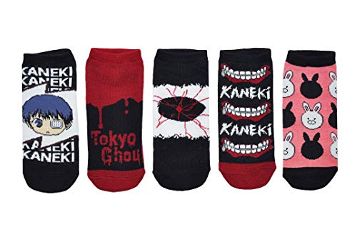 Tokyo Ghoul Socks Cosplay (5 Pair) - (Women) Tokyo Ghoul Merchandise Low Cut Socks - Fits Shoe Size: 4-10 (Ladies)