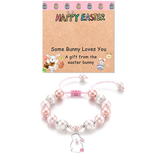 KINGSIN Easter Gifts for Girls, Easter Basket Stuffers for Girls, Easter Gifts, Bunny Bracelet, Granddaughter Daughter Sister Niece Cousin 3-5 8-12 10-12