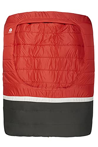 Sierra Designs Frontcountry Bed: Zipperless 20 Degree Synthetic Queen Double Sleeping Bag, Red/Black