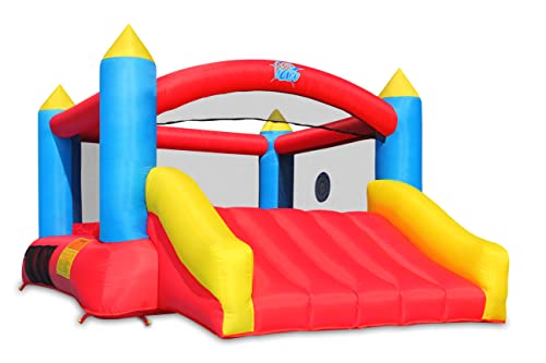 Action Air Bounce House, Inflatable Bouncer with Air Blower, Jumping Castle with Slide, Family Backyard Bouncy Castle, Durable Sewn with Extra Thick Material, Idea for Kids