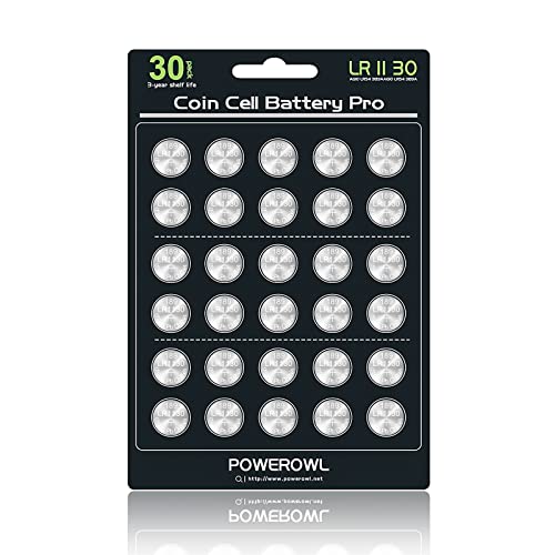 POWEROWL High Capacity LR1130 AG10 Batteries 30 Pack, SG10 389 189 Premium Alkaline Battery 1.5V Button Coin Cell Batteries