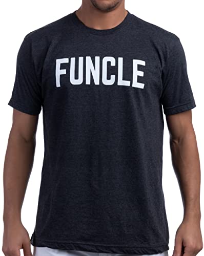 Funcle | Fun Funny Uncle New Baby Pregnancy Maternity Niece Nephew Men T-Shirt-(Black,L)