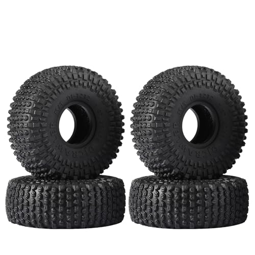 DJCRAWLER Super Soft Sticky 1.0 Wheel Tires Mud Stud Tires 68 * 25mm for TRX4M 1/18 1/24 RC Crawler Axial SCX24 FMS FCX24 RC Car Upgrade, Comes with Double Layer Sponges