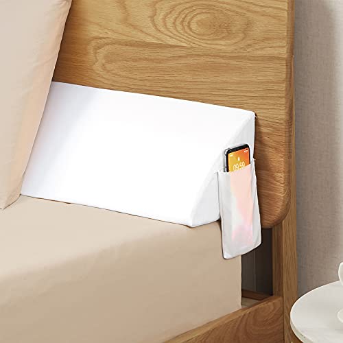Vekkia King Bed Wedge Pillow for Headboard Gap/Headboard Pillow/Mattress Wedge/Bed Gap Filler，Bolster Pillow Close Gap Between Mattress and Headboard(White 76'x8'x6')