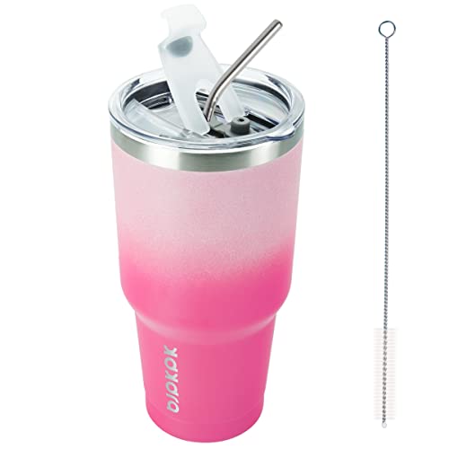 BJPKPK 30 oz Tumbler With Lid And Straw Travel Coffee Mug Stainless Steel Insulated Thermal Tumblers Cup,Sakura