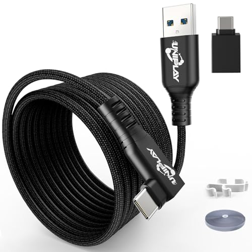 uniplay Link Cable for Quest 2/Pro/Pico4/Rift and PC/Steam VR Long Cable Accessories High Speed Data Transfer USB 3.0 to USB C Cable for Gaming PC(10ft/3m) (16FT/5M)
