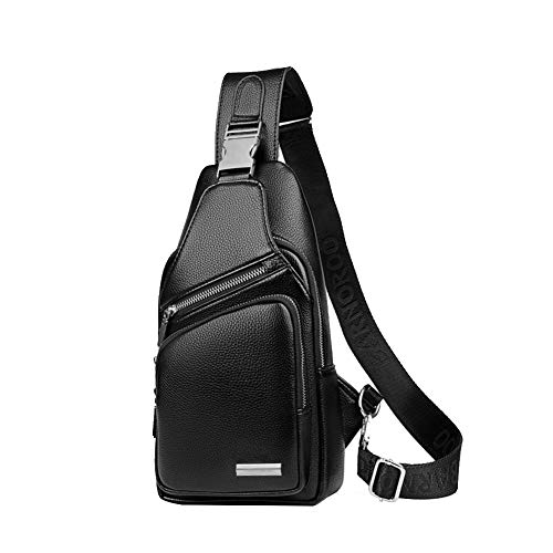 Leathario Leather Sling Bag For Men Chest Crossbody Shoulder Small Daypack Multipurpose Casual Travel