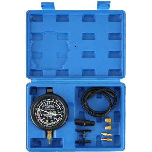 DASBET Car Vacuum and Fuel Pump Tester Gauge Kit, Fuel Pump and Vacuum Tester Gauge, Leak Carburetor Pressure Diagnostics