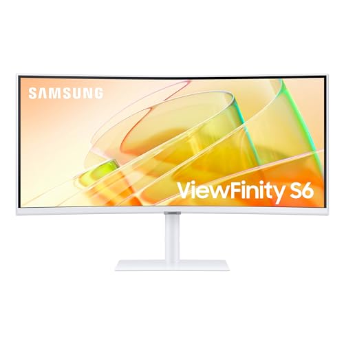 SAMSUNG 34-Inch ViewFinity S65TC Series Ultra-WQHD 1000R Curved Computer Monitor, HDR10, 100Hz, AMD FreeSync, Thunderbolt 4, Height Adjustable Stand, Built-in Speakers, Eye Care, LS34C650TANXGO, 2024